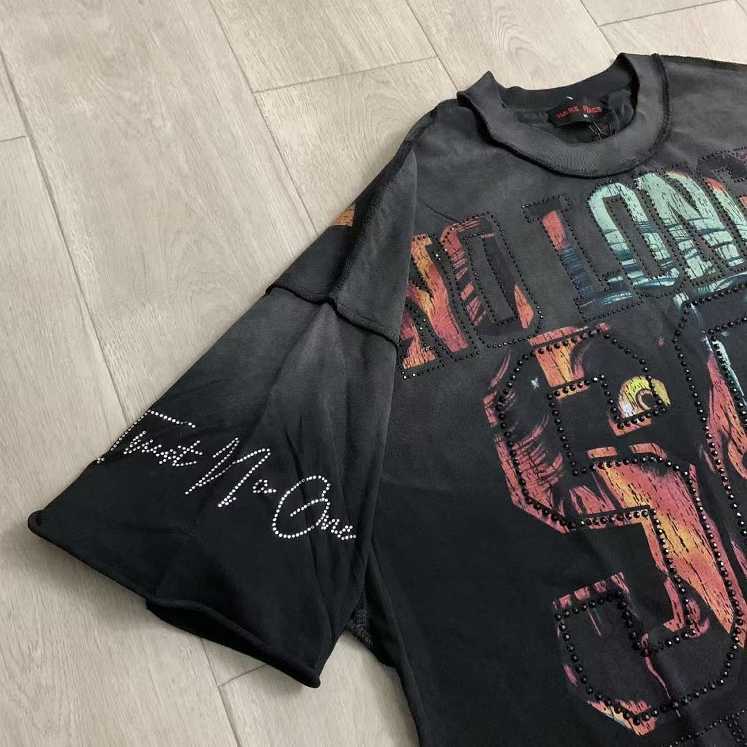Rare Peace No Longer Human Oversized Graphic Tee — Washed Black