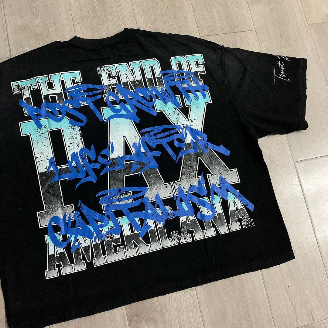 Rare Peace God’s Tear Oversized Graphic Tee — Black