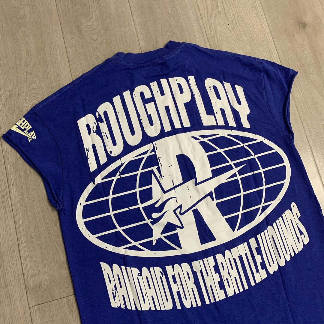 Rough Play Bandaid for the Battle Wounds Oversized Graphic Tee — Royal Blue