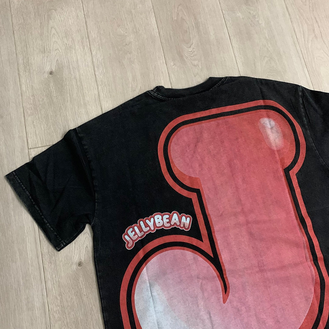 Jellybean Nuke Oversized Graphic Tee — Washed Black