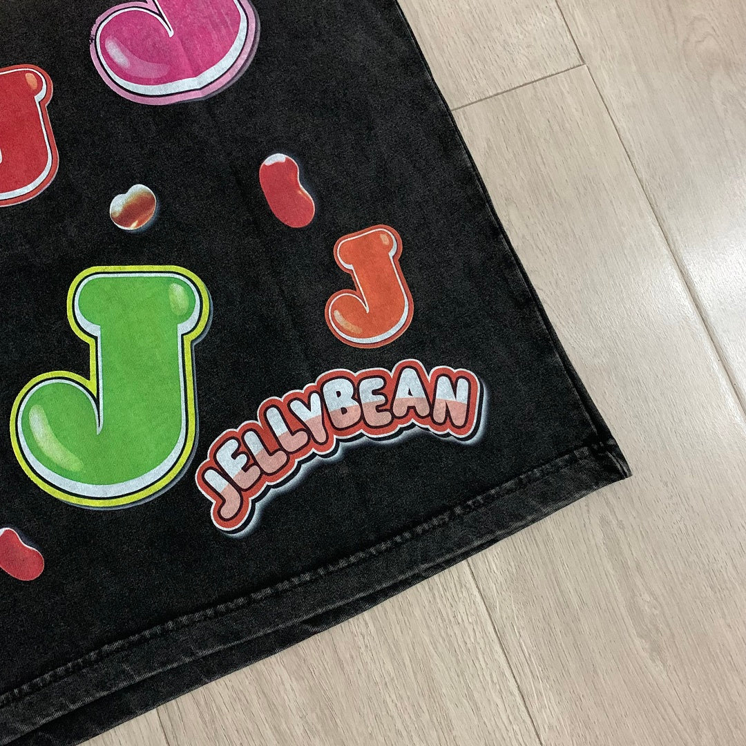 Jellybean Doctor Bean Oversized Graphic Tee — Washed Black