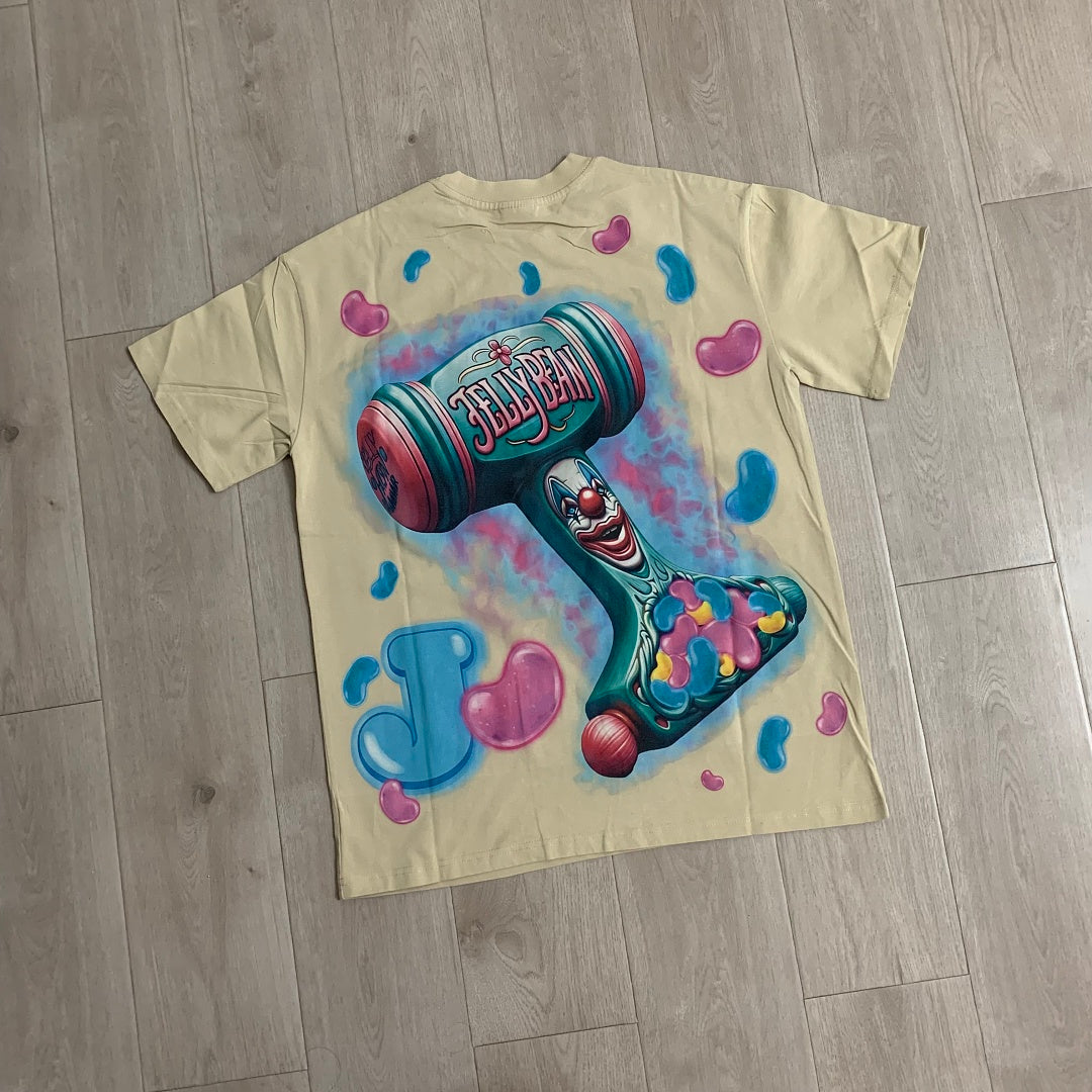 Jellybean Miss Mayhem Oversized Graphic Tee — Washed Beige
