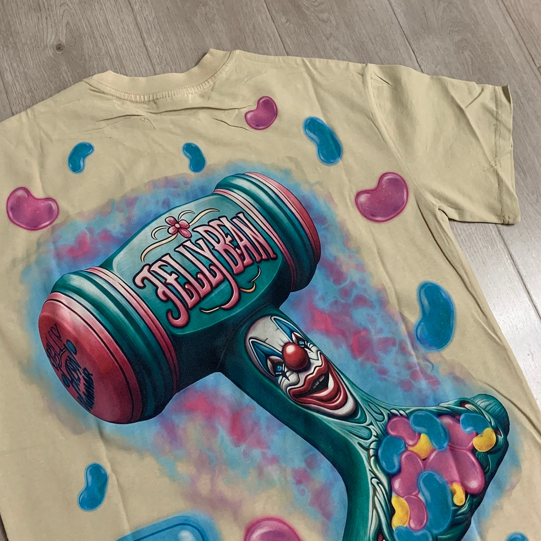 Jellybean Miss Mayhem Oversized Graphic Tee — Washed Beige