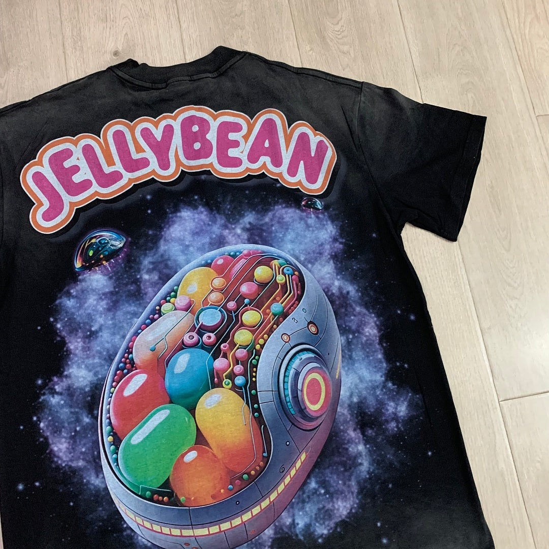Jellybean Android Oversized Graphic Tee — Washed Black