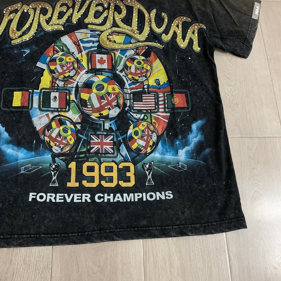 DUAA Forever Champions 1993 Oversized Graphic Tee — Washed Black