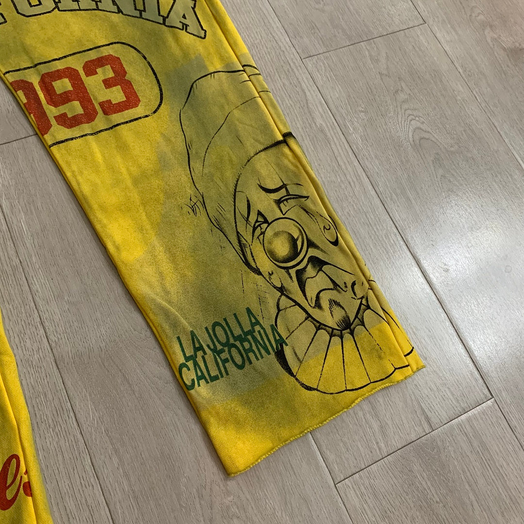 DUAA California 1993 Tattoo Graphic Sweatpants — Washed Yellow