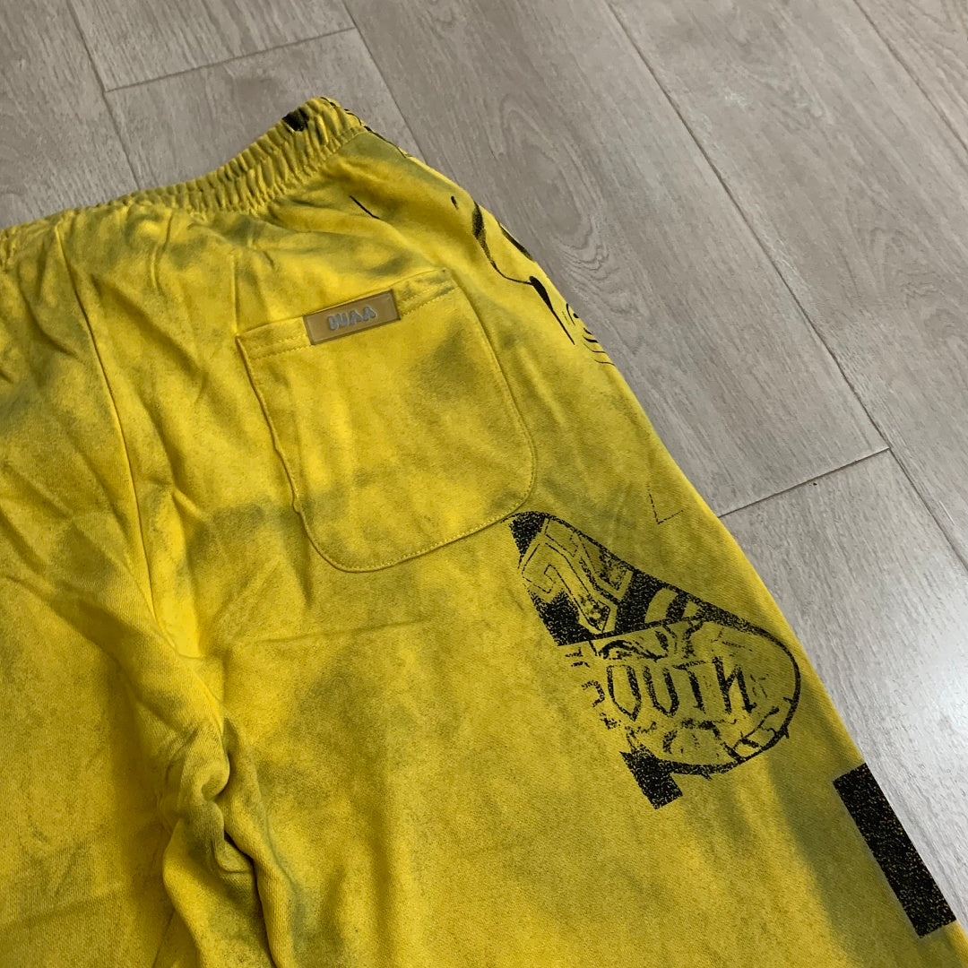 DUAA California 1993 Tattoo Graphic Sweatpants — Washed Yellow