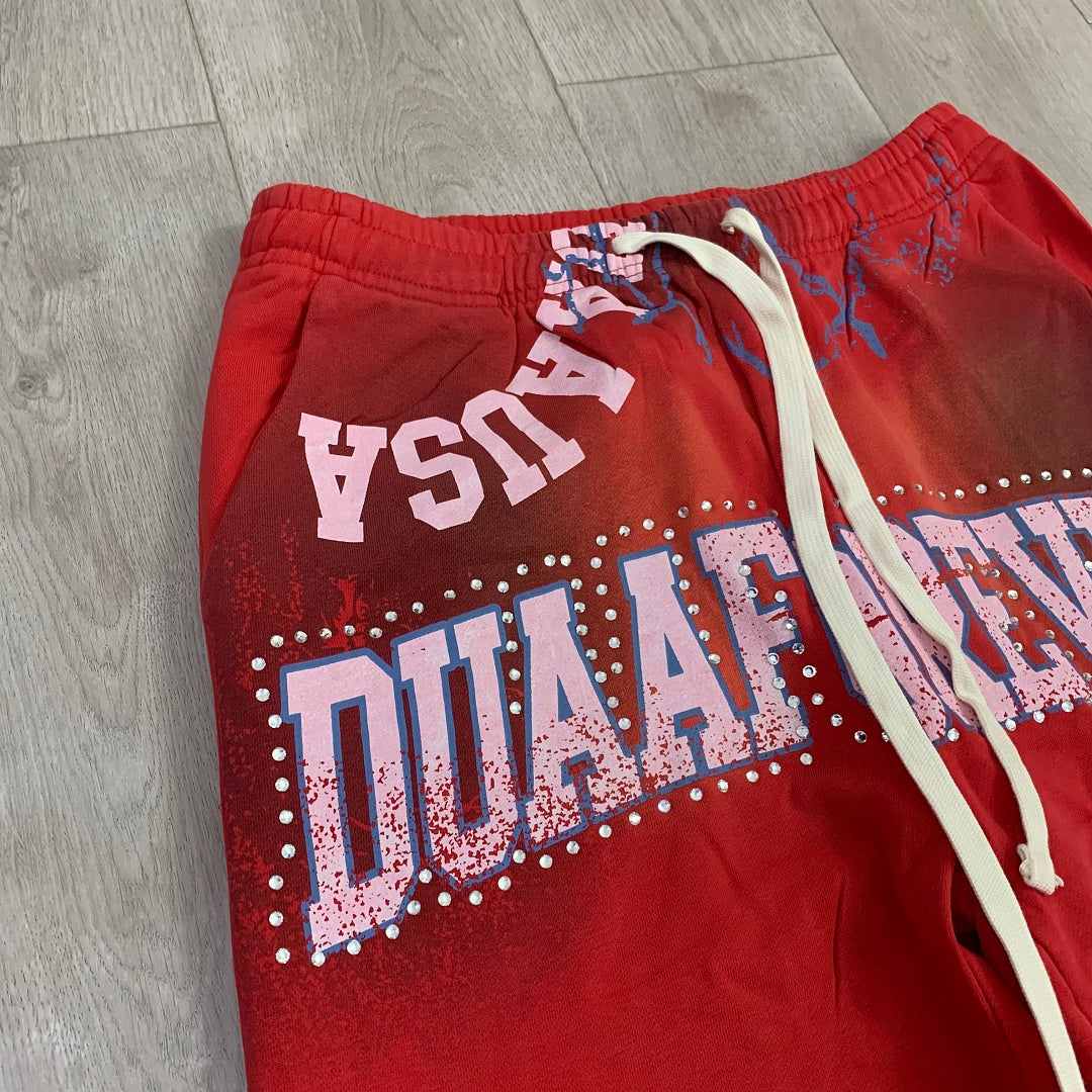 DUAA Forever Dream Graphic Sweatpants — Red