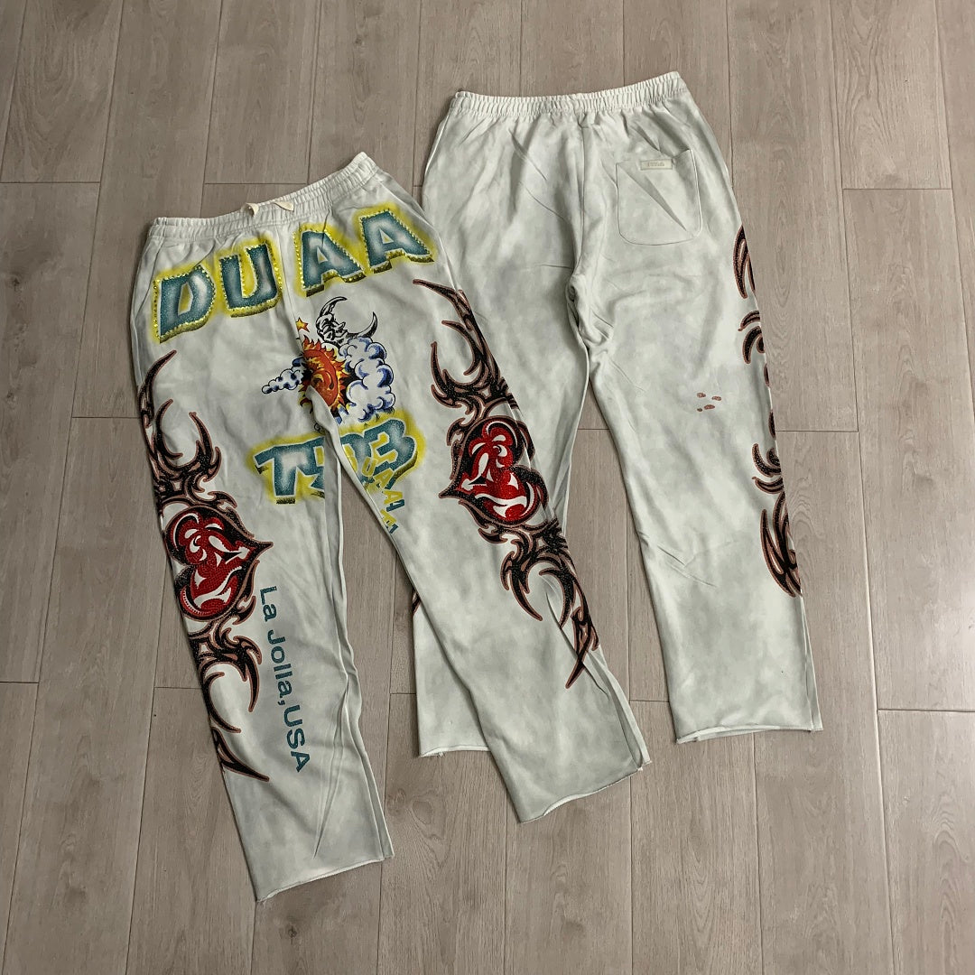 DUAA Sunkiss 1993 Graphic Sweatpants — Washed White