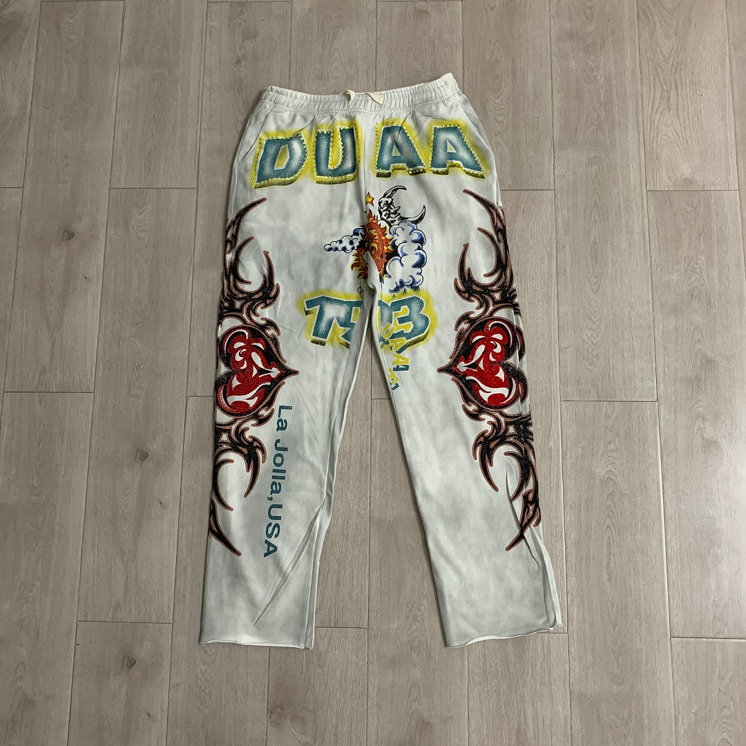 DUAA Sunkiss 1993 Graphic Sweatpants — Washed White