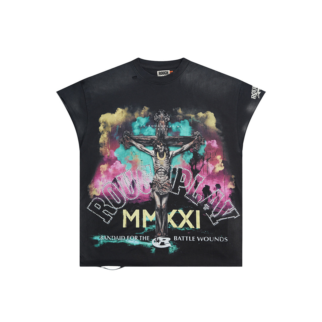 Rough Play MMXXI Oversized Graphic Tee — Black