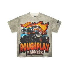 Rough Play Madness Monster Truck Oversized Graphic Tee — Grey