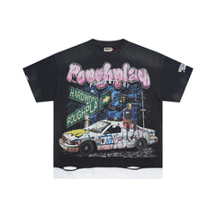 Rough Play We Own the Night Oversized Graphic Tee — Black