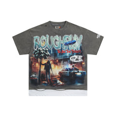 Rough Play We Are the Streets Oversized Graphic Tee — Grey