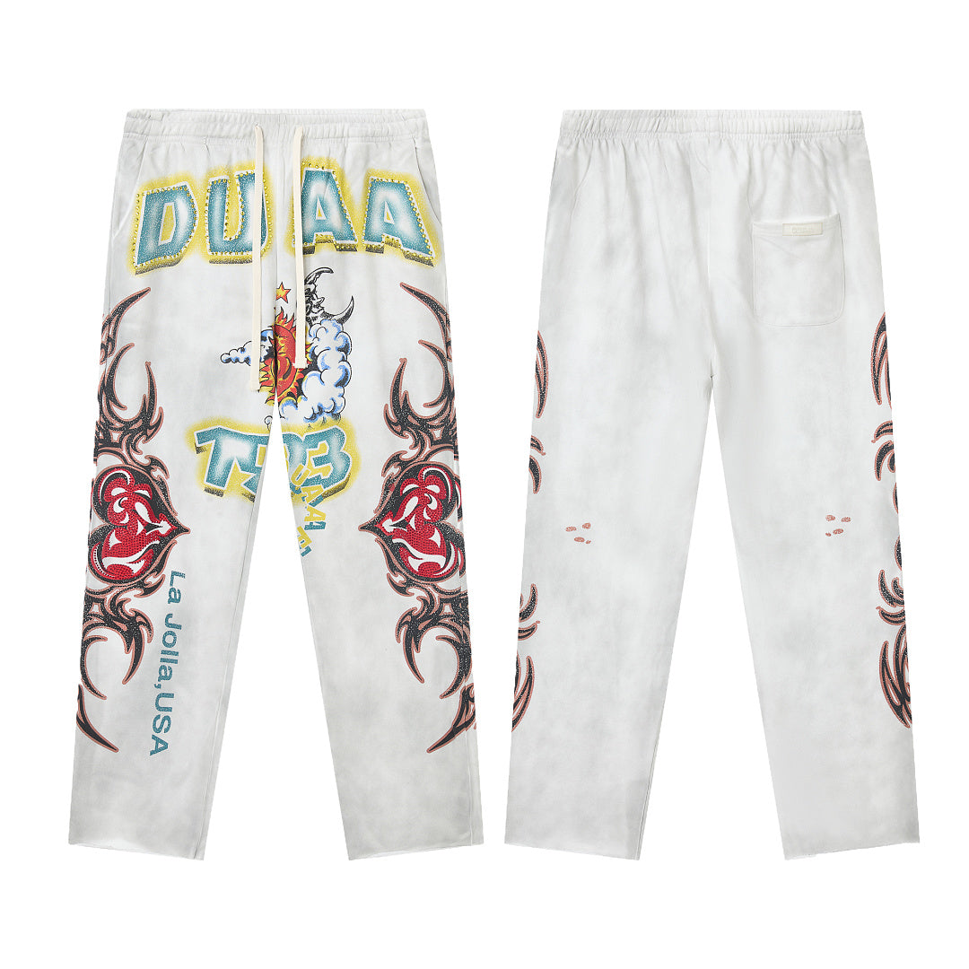 DUAA Sunkiss 1993 Graphic Sweatpants — Washed White