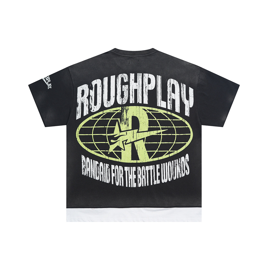 Rough Play Skull Rapper Oversized Graphic Tee — Black
