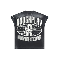 Rough Play Fire Eye Monster Oversized Graphic Tee — Black