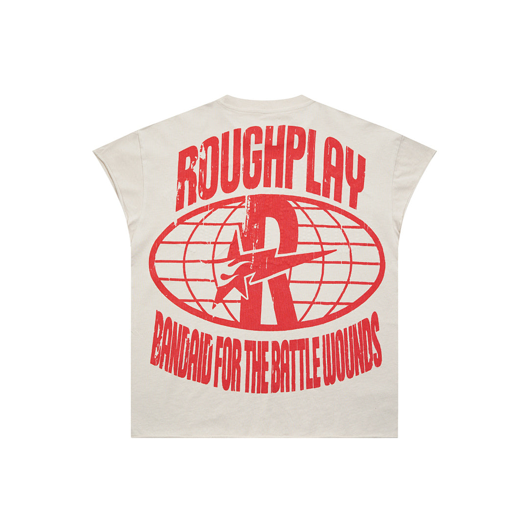 Rough Play Desert Warriors Oversized Graphic Tee — Cream