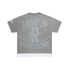 Rough Play Casino Skull Oversized Graphic Tee — Grey