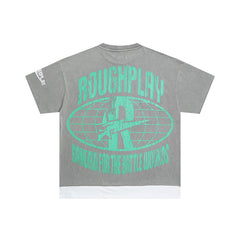 Rough Play The World Is Yours Casino Oversized Graphic Tee — Grey