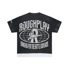 Rough Play Night Rider Oversized Graphic Tee — Black