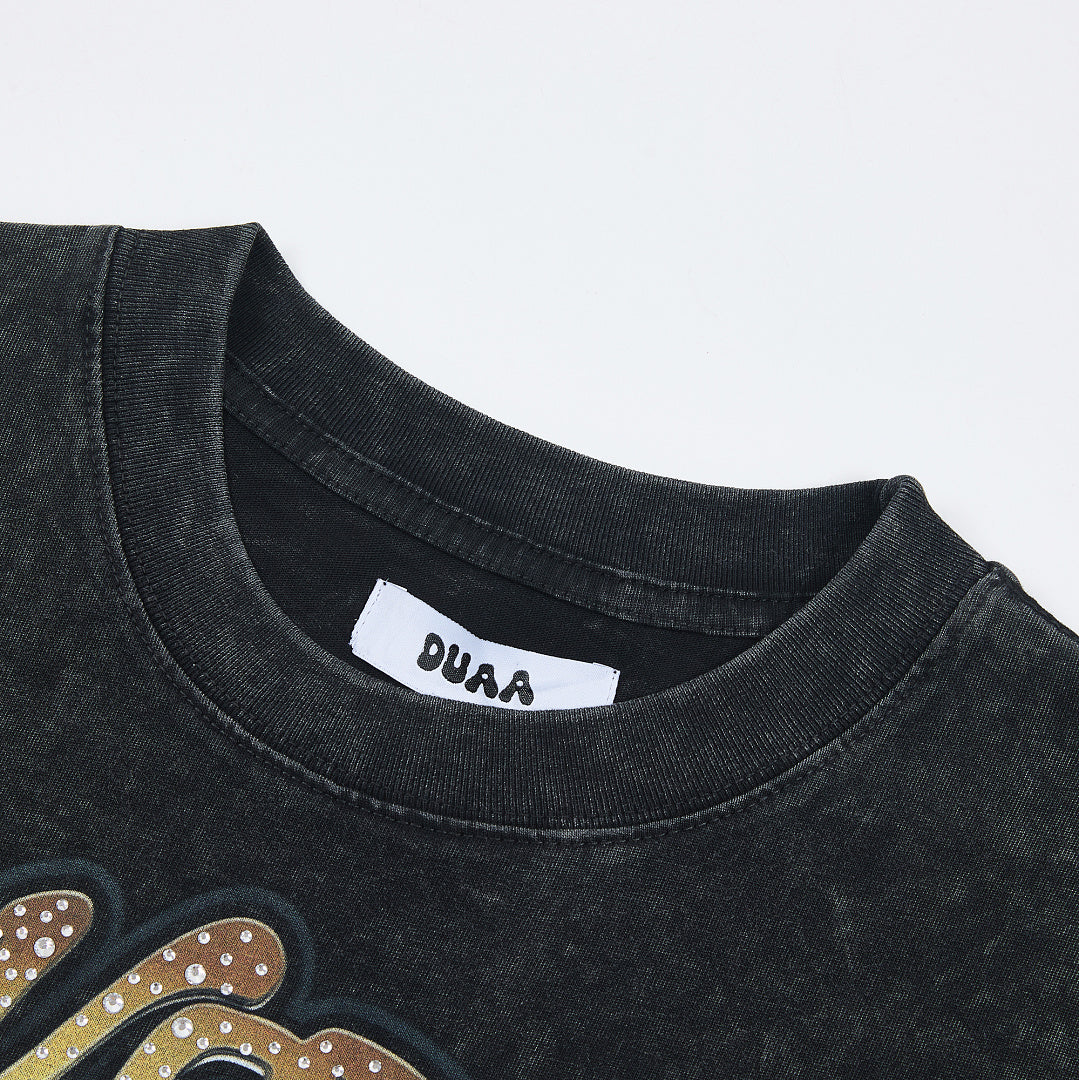 DUAA Forever Champions 1993 Oversized Graphic Tee — Washed Black
