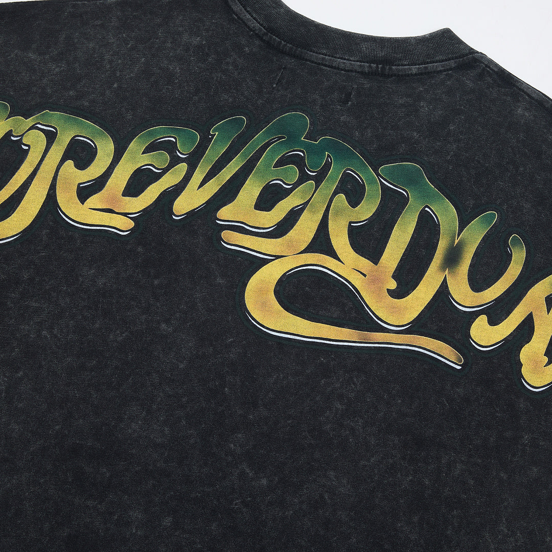 DUAA Forever Champions 1993 Oversized Graphic Tee — Washed Black