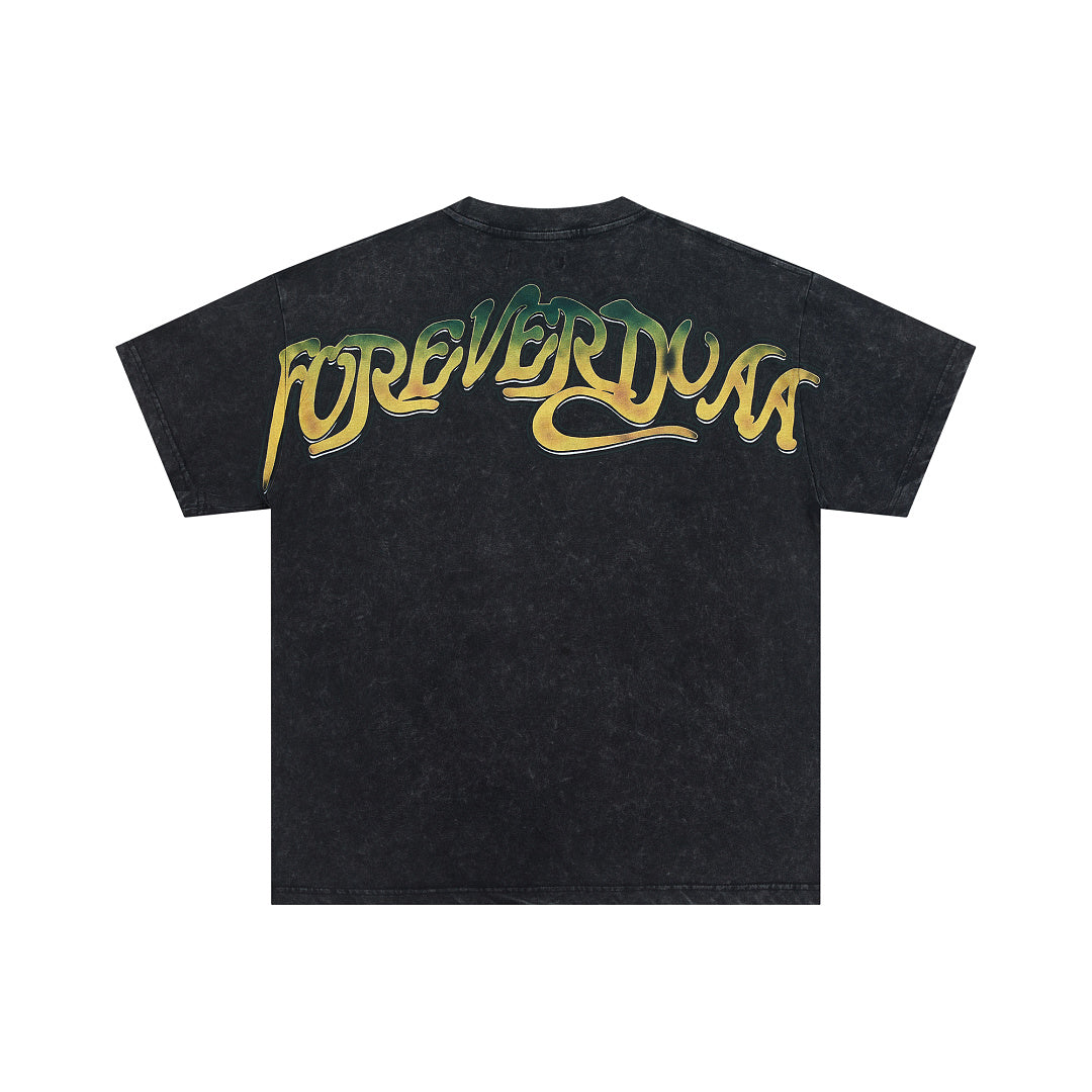 DUAA Forever Champions 1993 Oversized Graphic Tee — Washed Black