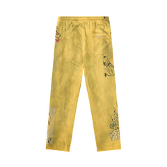 DUAA California 1993 Tattoo Graphic Sweatpants — Washed Yellow