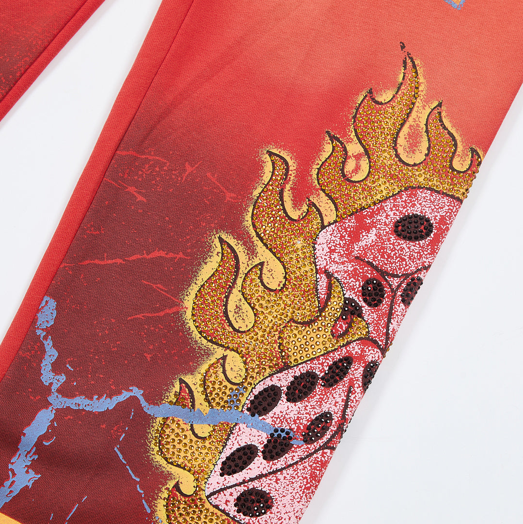 DUAA Forever Dream Graphic Sweatpants — Red