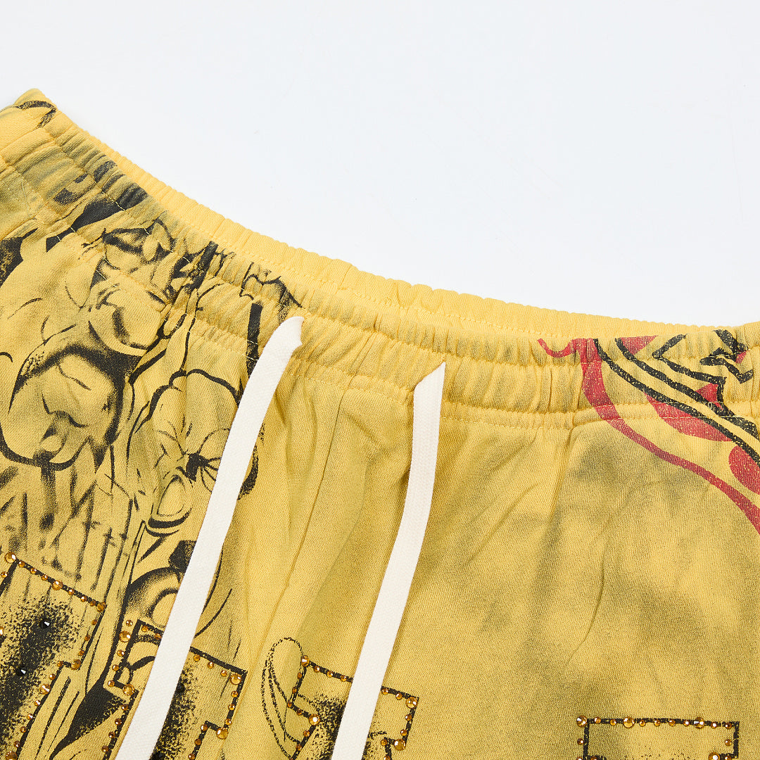 DUAA California 1993 Tattoo Graphic Sweatpants — Washed Yellow