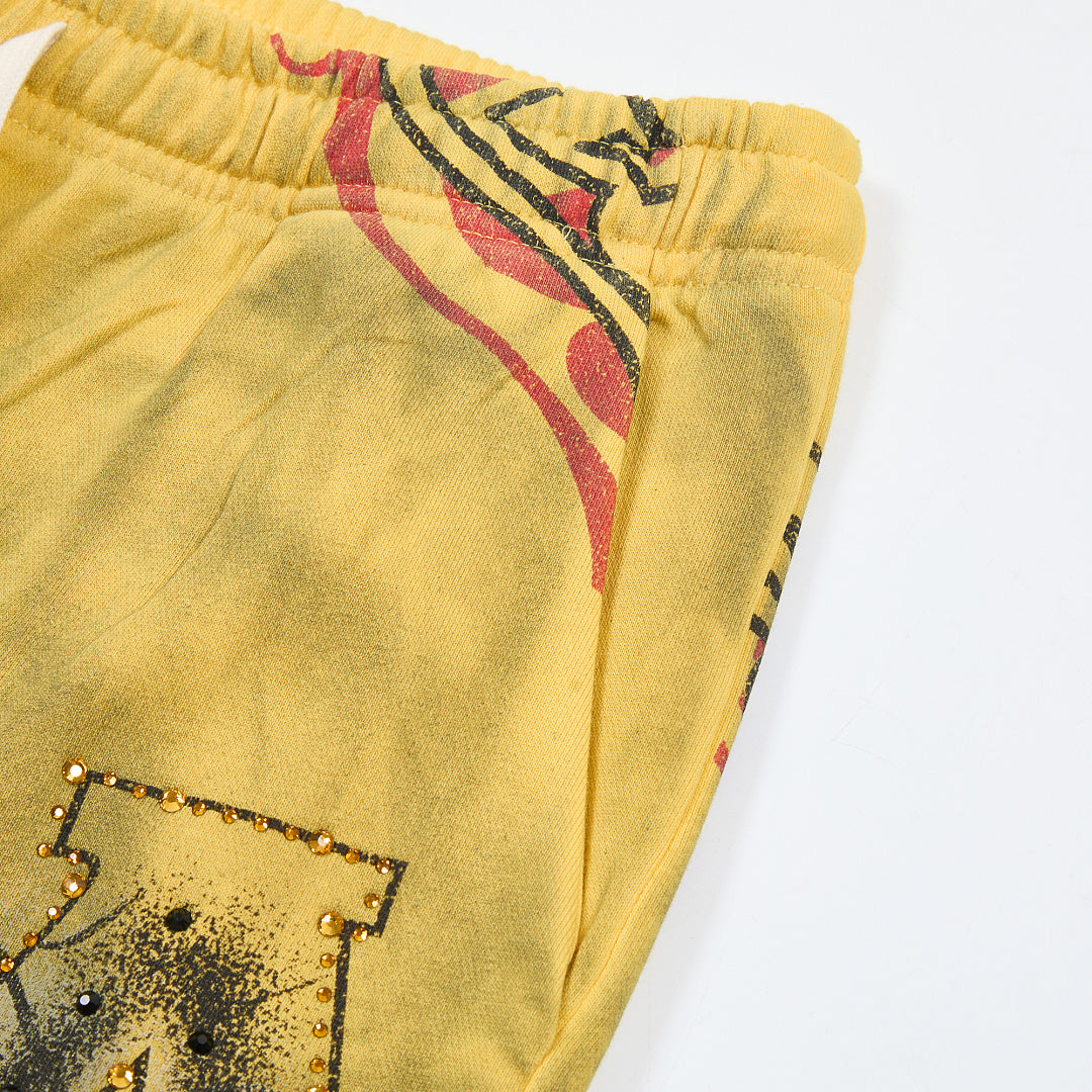 DUAA California 1993 Tattoo Graphic Sweatpants — Washed Yellow