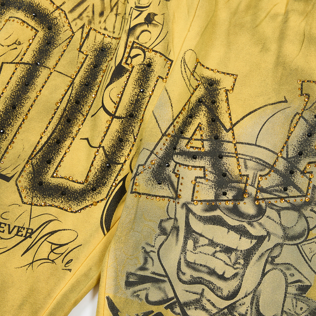 DUAA California 1993 Tattoo Graphic Sweatpants — Washed Yellow
