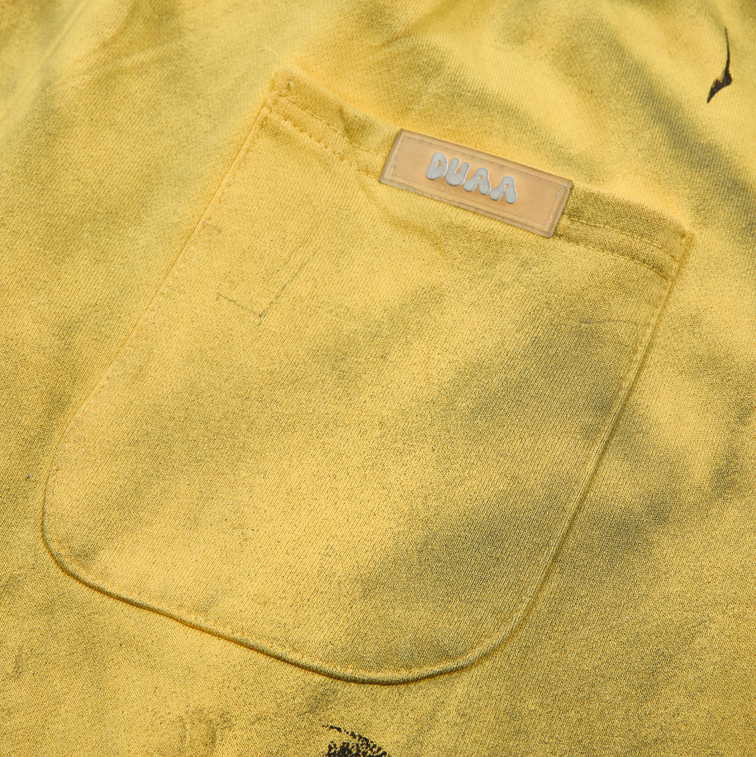 DUAA California 1993 Tattoo Graphic Sweatpants — Washed Yellow