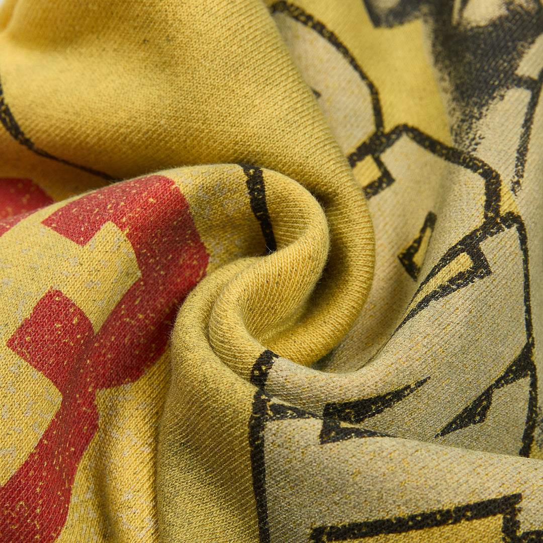 DUAA California 1993 Tattoo Graphic Sweatpants — Washed Yellow