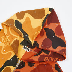Rough Play Split Camo Oversized Zip Hoodie — Yellow / Orange