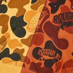 Rough Play Split Camo Oversized Zip Hoodie — Yellow / Orange