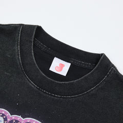 Jellybean Alien VR Oversized Graphic Tee — Washed Black