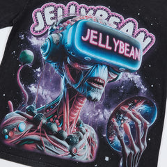 Jellybean Alien VR Oversized Graphic Tee — Washed Black