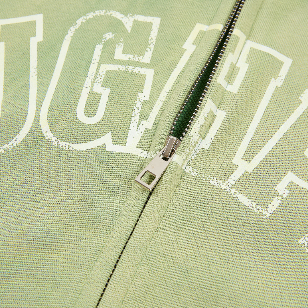 Rough Play Varsity Stripe Oversized Zip Hoodie