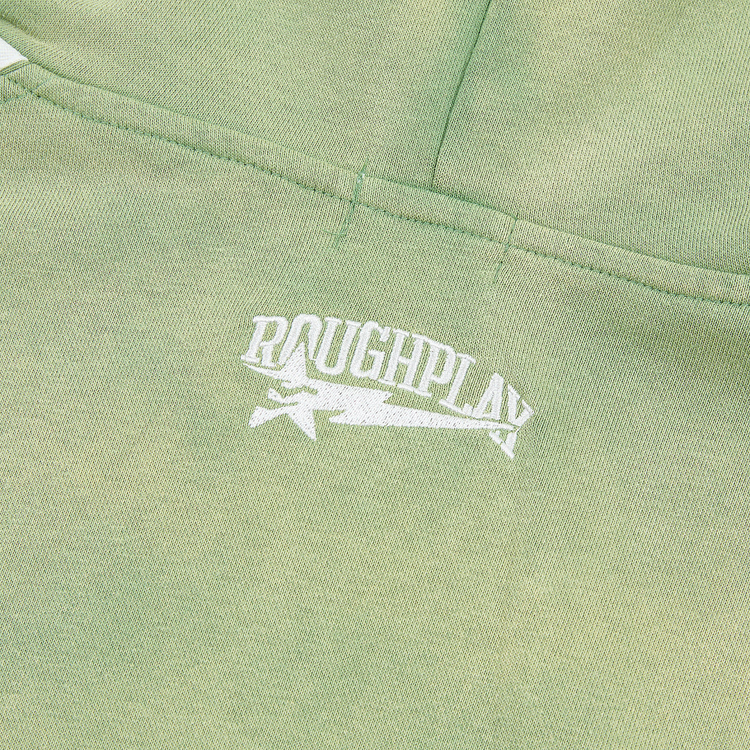 Rough Play Varsity Stripe Oversized Zip Hoodie
