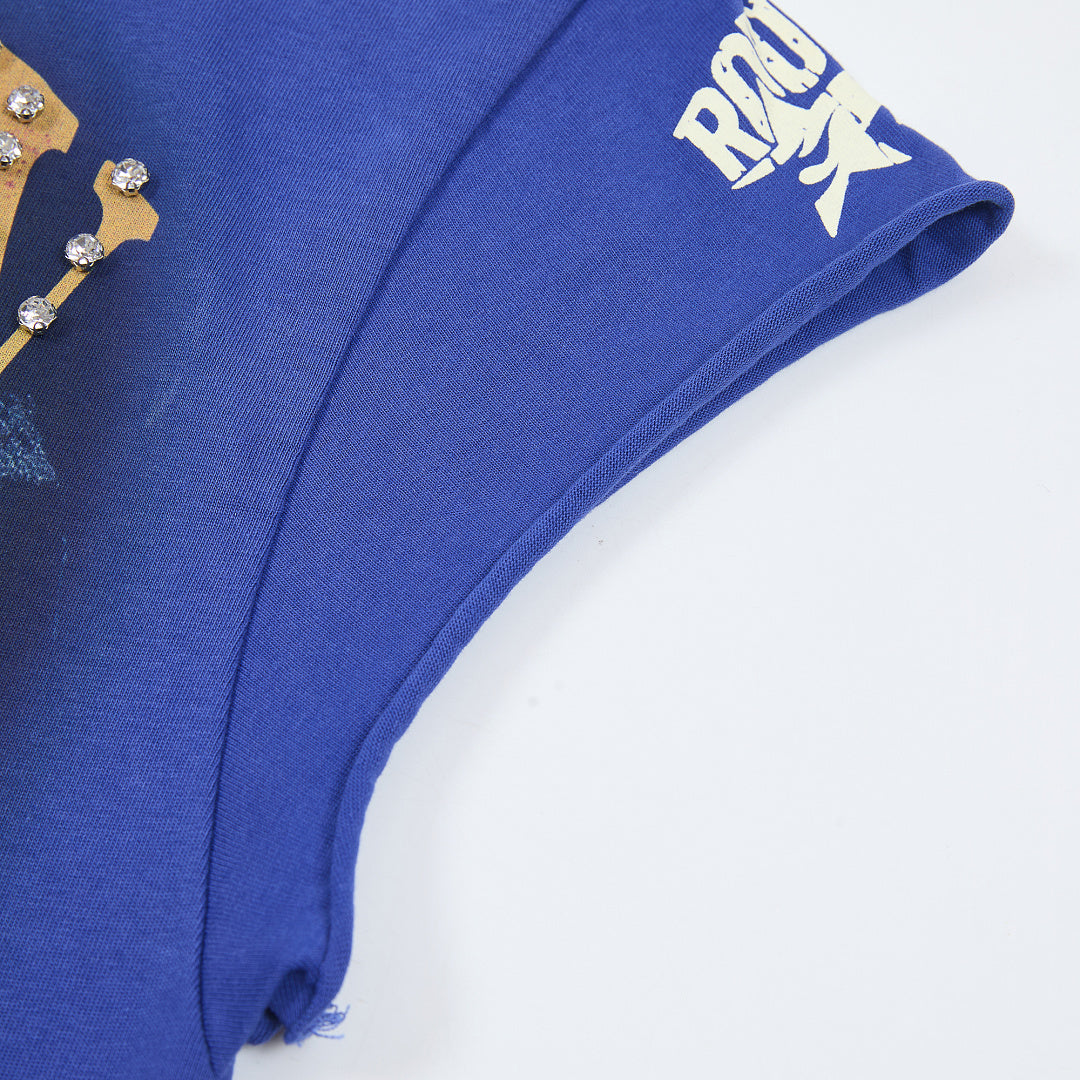 Rough Play Bandaid for the Battle Wounds Oversized Graphic Tee — Royal Blue