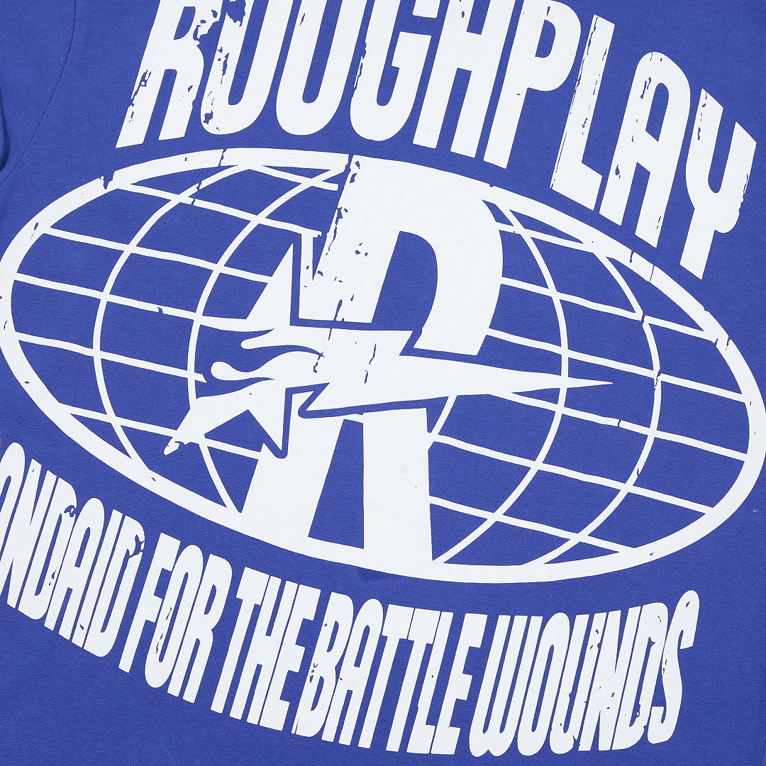 Rough Play Bandaid for the Battle Wounds Oversized Graphic Tee — Royal Blue