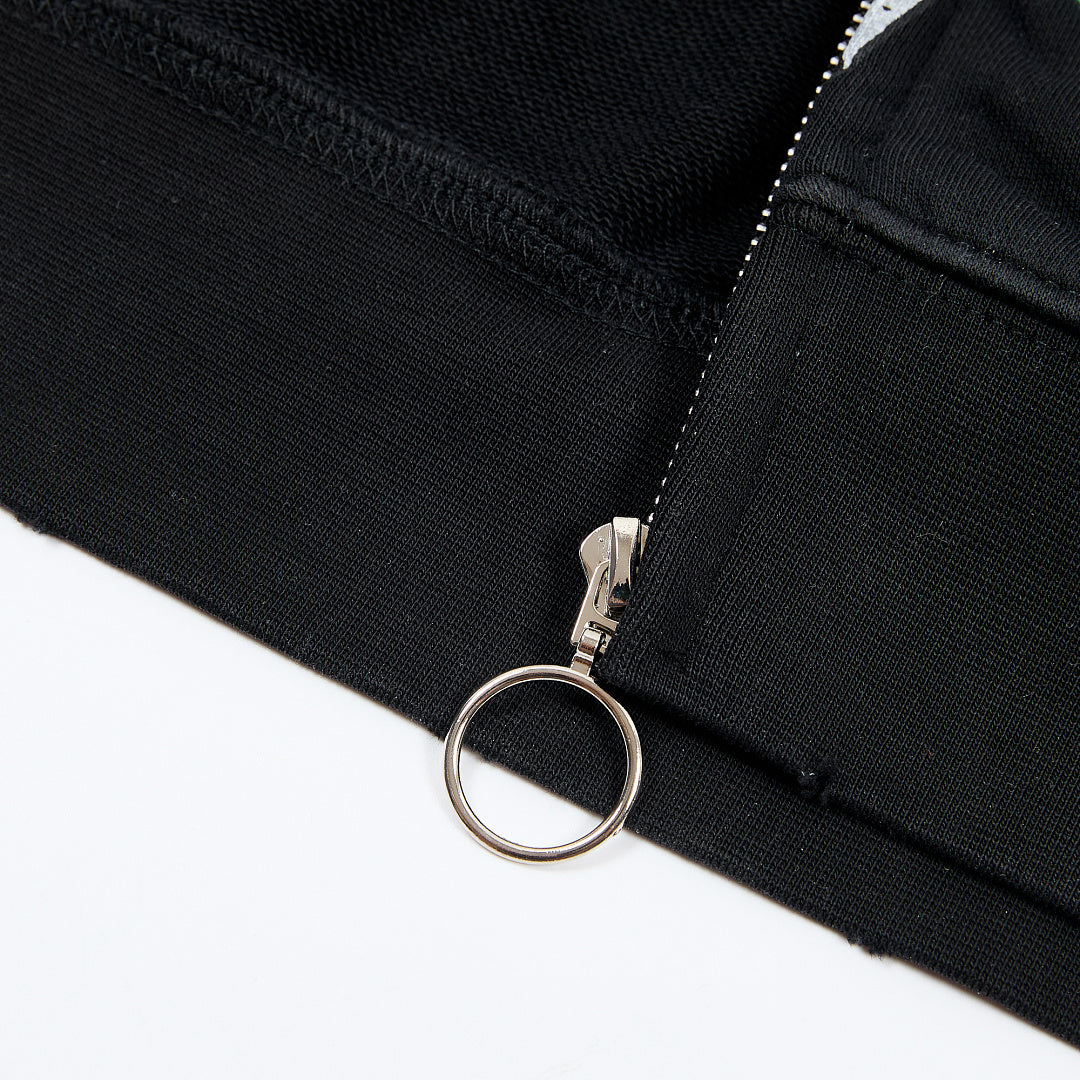 DUAA Silent Venom Oversized Zip Hoodie — Black
