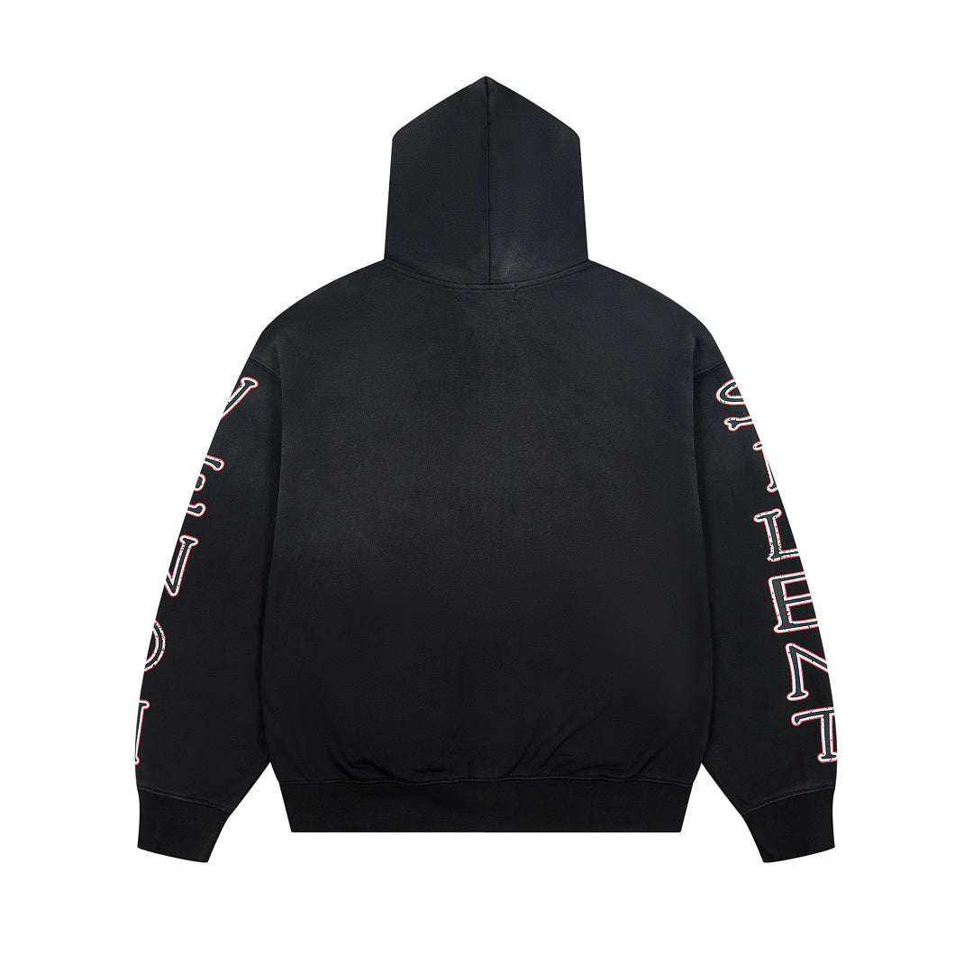 DUAA Silent Venom Oversized Zip Hoodie — Black