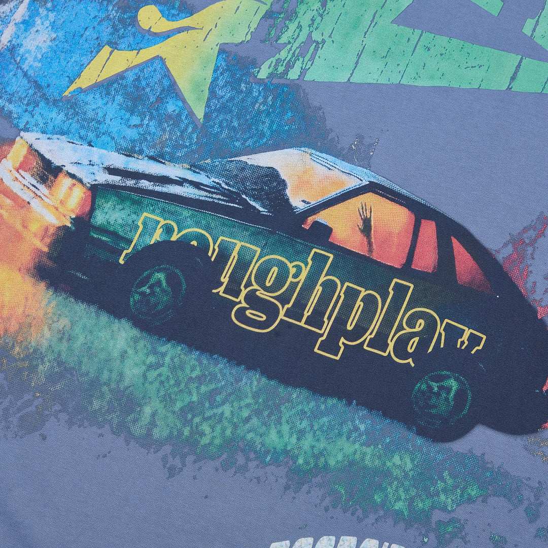 Rough Play Bandaid for the Battle Wounds Oversized Graphic Tee — Washed Blue