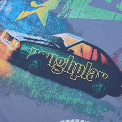 Rough Play Bandaid for the Battle Wounds Oversized Graphic Tee — Washed Blue