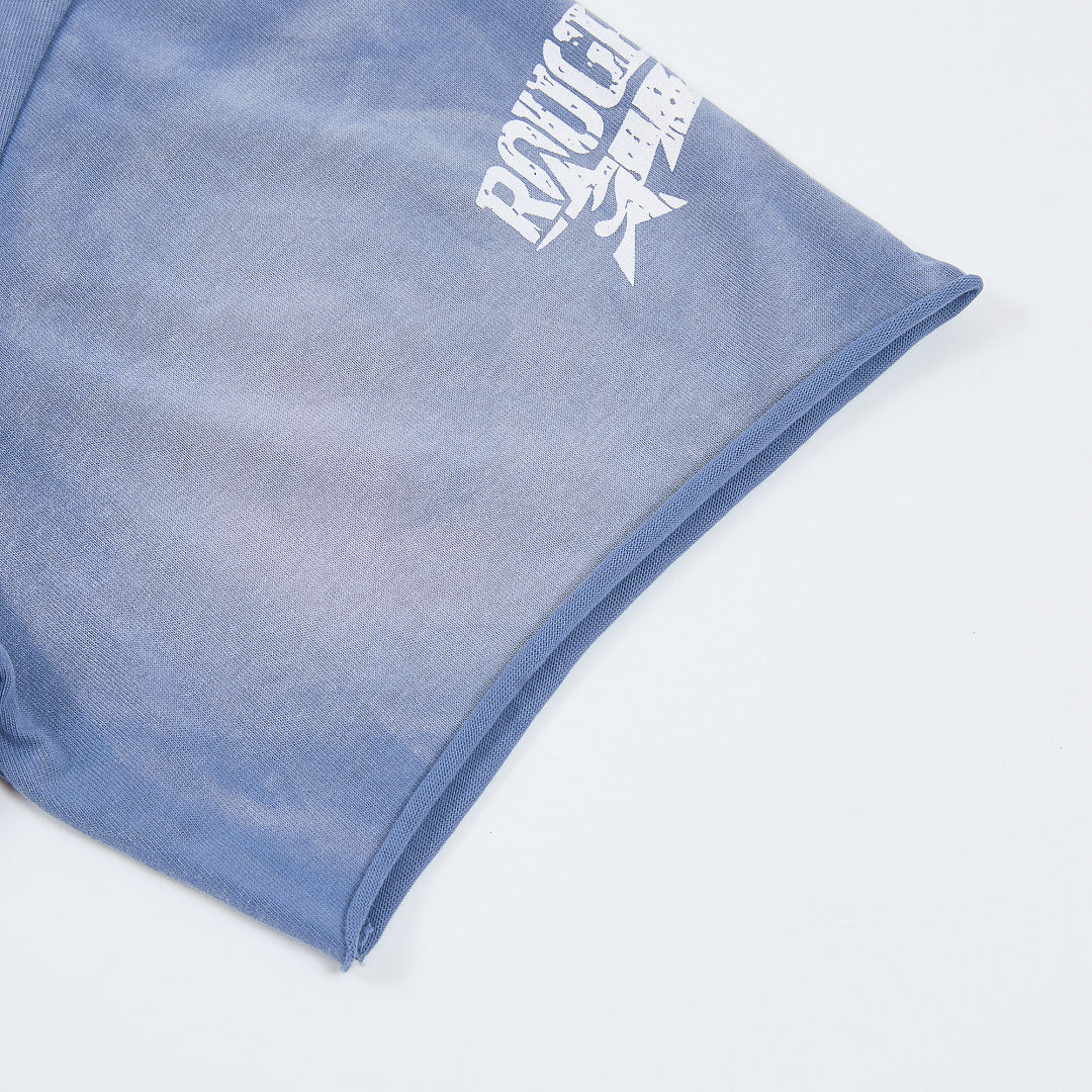 Rough Play Bandaid for the Battle Wounds Oversized Graphic Tee — Washed Blue