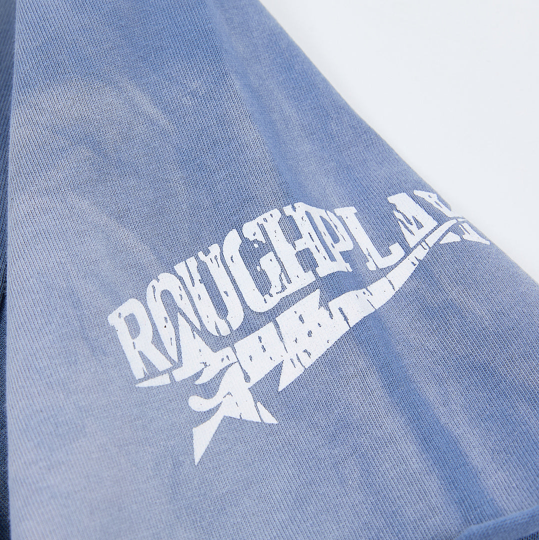 Rough Play Bandaid for the Battle Wounds Oversized Graphic Tee — Washed Blue