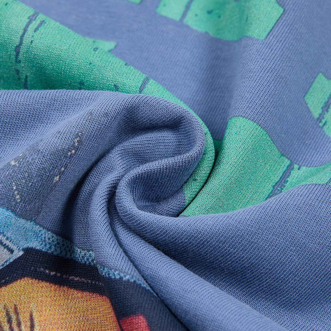 Rough Play Bandaid for the Battle Wounds Oversized Graphic Tee — Washed Blue